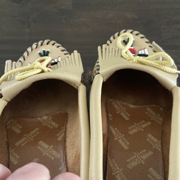 1980’s vintage thunderbird Minnetonka leather moccasins women’s size 8 great con - Picture 12 of 17
